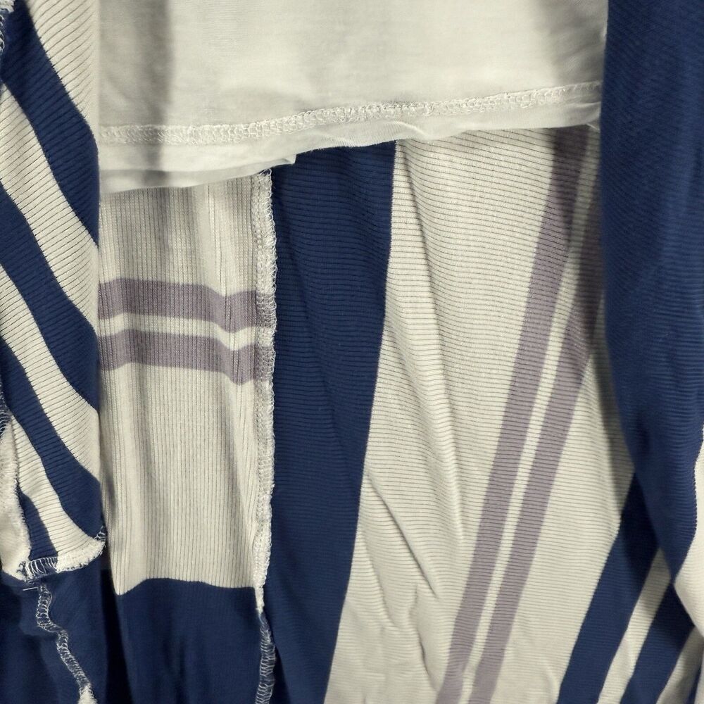 Bordeaux Skirt Small Blue‎ Striped Pull On Hi Low Casual Coastal Comfy Boho 90s - Picture 5 of 9
